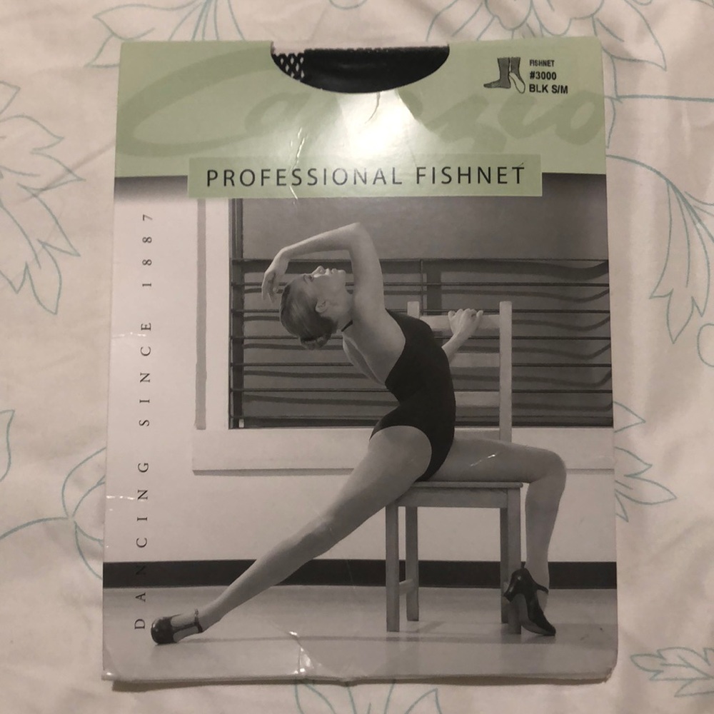 LOT of 2! Capezio Professional fishnets black s/m